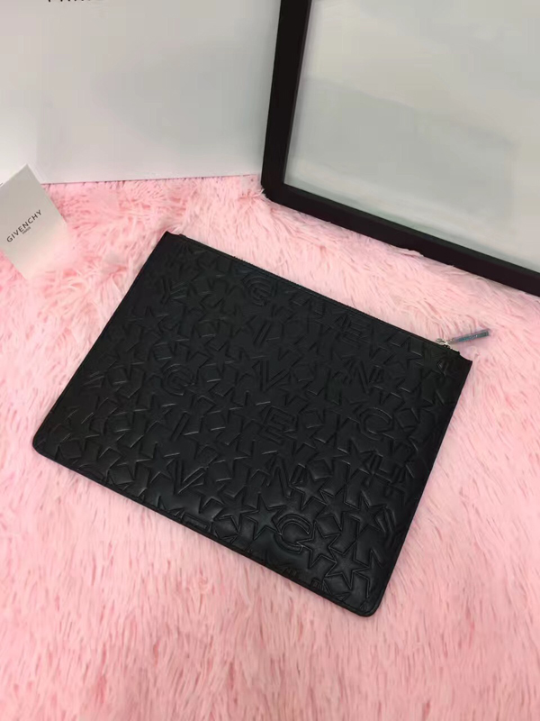 17/18AW GIVENCHY ジバンシィスーパーコピー ゴールドロゴ・スターエンボス・クラッチバッグ BK0607 2106 001